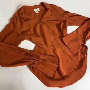 Beautiful Button Up 100% Silk Blouse